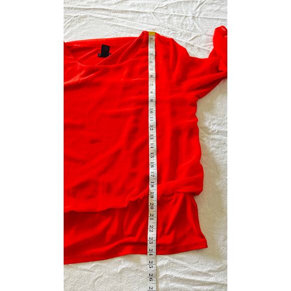 Ann Taylor Women’s Red Chiffon Layered Blouse Size L - Picture 7 of 7